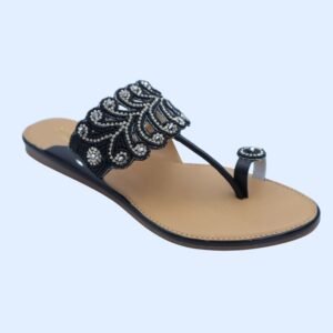 Black Kolhapuri Sandal