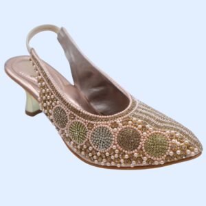 Rose Gold & Multi-Tone Sparkle Embellished Slingback Jutti Heels