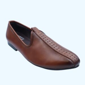 Men's Classic Tan Leather Mojari Shoes