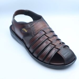 Men's Distressed Brown Leather Fisherman Sandals - Rustic Style & Comfort for Dubai