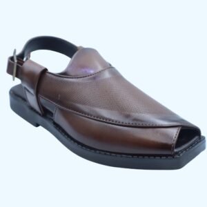 Men's Modern Brown Textured Leather Sandals - Open Toe Comfort for Dubai