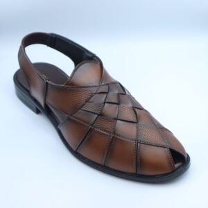 Men's Premium Brown Woven Leather Sandals