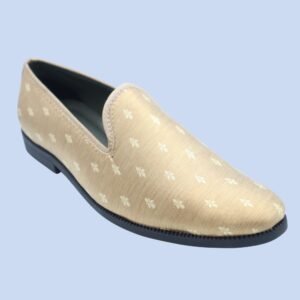 Men's Refined Beige Embroidered Loafers