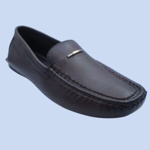 Men's Sophisticated Dark Brown Leather Loafers with Distinctive Hardware